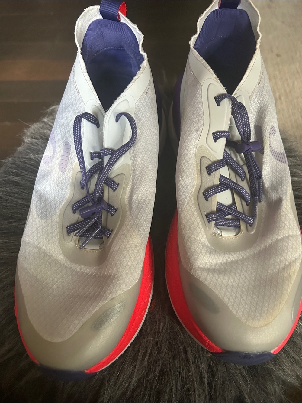 Clove  White nursing shoes with Purple and pink Accents